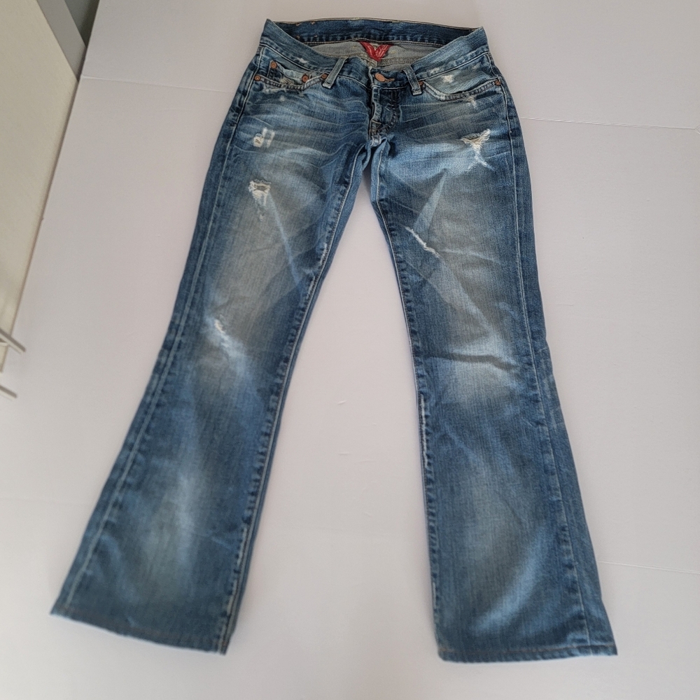 Lucky Brand By Gene Montesano Short Inseam Distressed Jeans Size 0/25 - Picture 10 of 15